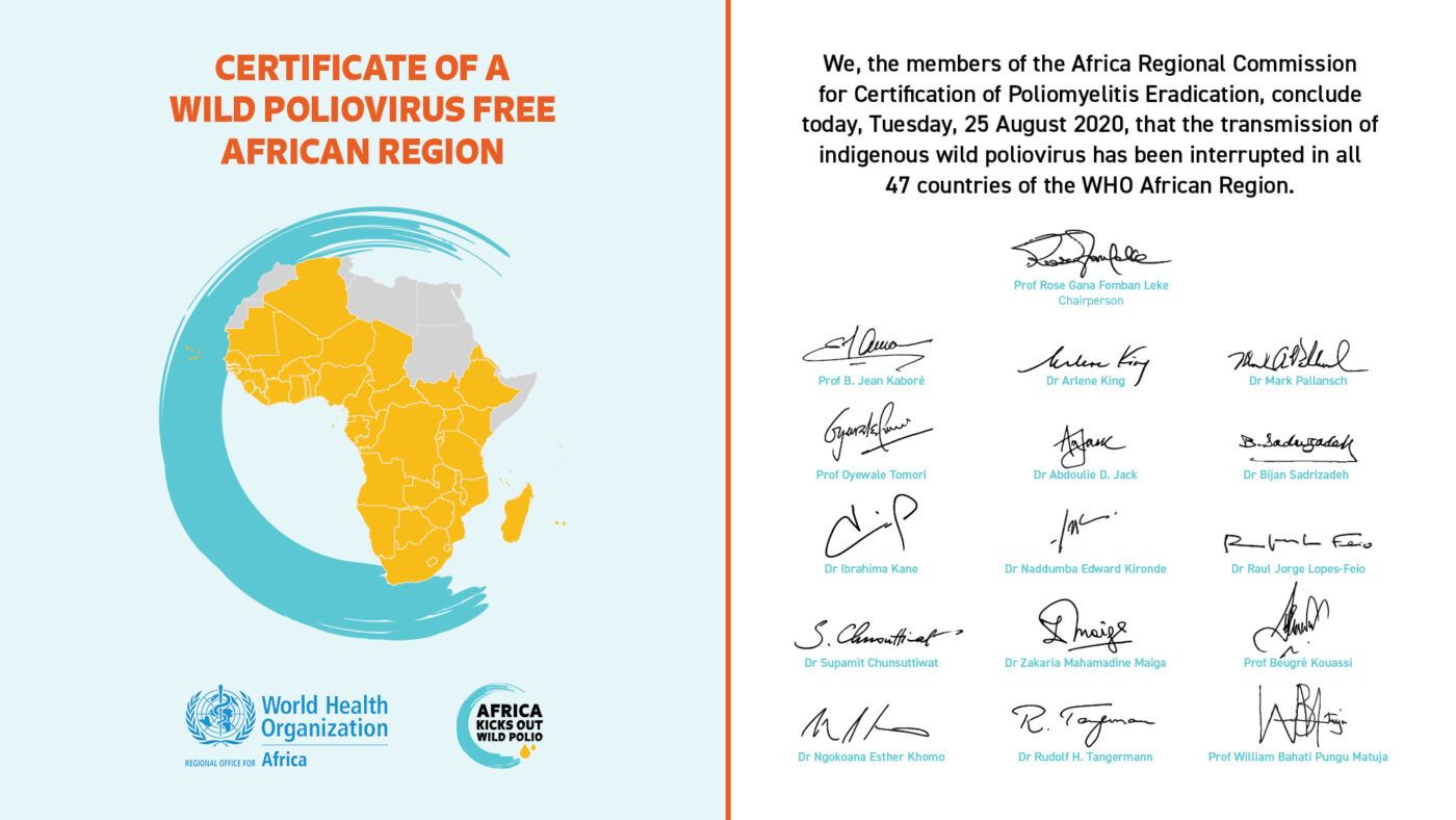 africa polio free certification