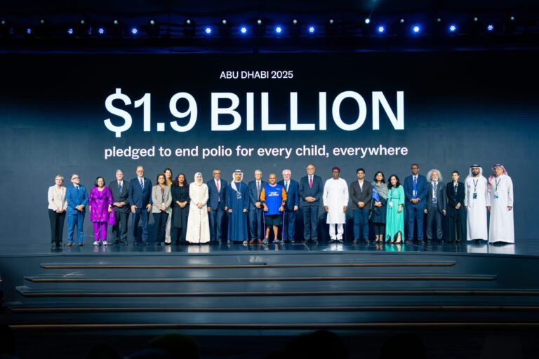 global leaders pledge us 1 9 billion in abu dhabi to end polio and protect children worldwide