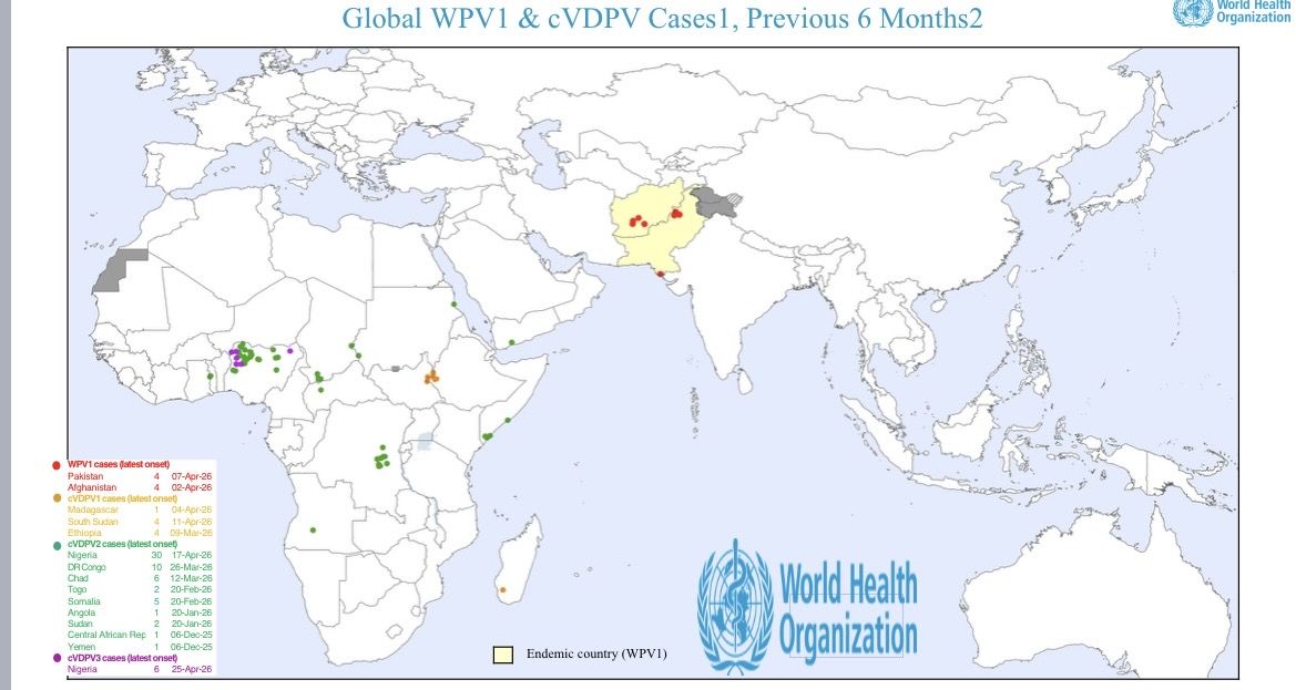 carte des cas survenus le 6 derniers mois